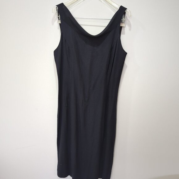 VINTAGE Randi May Collection Sheer Draped Little Black Dress Size S/6 - Picture 3 of 10